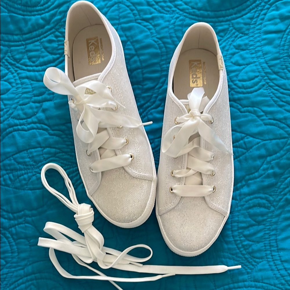 Keds White Sneakers with Ribbon Laces